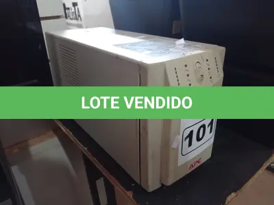 LOTE 101 - 01 NOBREAK APC 700VA. (NO ESTADO) ATENÇÃO! FAZER A VISITAÇÃO ANTES DE ARREMATAR, NÃO SABEMOS SE FUNCIONA. LEILÃO NÃO TEM GARANTIA E NEM DEVOLUÇÃO, SUJEITO A POSSÍVEIS AVARIAS VISÍVEIS/OCULTAS E/OU AUSÊNCIA DE COMPONENTES.
