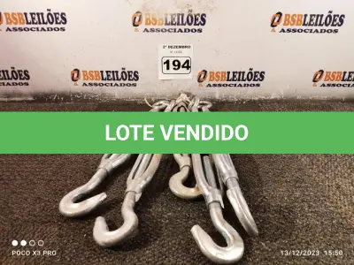 LOTE 194 - 05 ESTICADORES PARA CABO DE AÇO. (NO ESTADO) ATENÇÃO! FAZER A VISITAÇÃO ANTES DE ARREMATAR, NÃO SABEMOS SE FUNCIONA. LEILÃO NÃO TEM GARANTIA E NEM DEVOLUÇÃO, SUJEITO A POSSÍVEIS AVARIAS VISÍVEIS/OCULTAS E/OU AUSÊNCIA DE COMPONENTES.