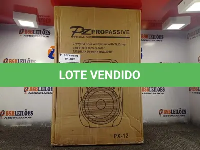 LOTE 270 - 01 CAIXA DE SOM PASSIVA PRO ÁUDIO PX-12.(NOVA) (NO ESTADO) ATENÇÃO! FAZER A VISITAÇÃO ANTES DE ARREMATAR, NÃO SABEMOS SE FUNCIONA. LEILÃO NÃO TEM GARANTIA E NEM DEVOLUÇÃO, SUJEITO A POSSÍVEIS AVARIAS VISÍVEIS/OCULTAS E/OU AUSÊNCIA DE COMPONENTES.