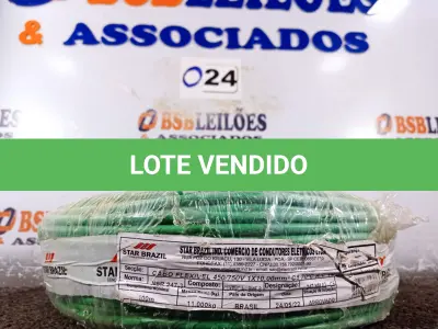 LOTE 024 - 01 ROLO DE CABO FLEXÍVEL 100M 1X10MM COR VERDE STAR BRAZIL COM SELO INMETRO. (NOVO). (NO ESTADO, NÃO SABEMOS SE FUNCIONA. LEILÃO NÃO TEM GARANTIA E NEM DEVOLUÇÃO).