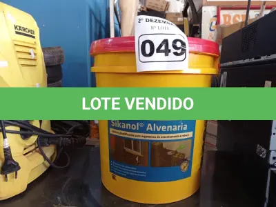 LOTE 049 - 01 BALDE DE SIKANOL ALVENARIA, ADITIVO PLASTIFICANTE PARA ARGAMASSA DE ASSENTAMENTO E REBOCO 18L. (NO ESTADO) ATENÇÃO! FAZER A VISITAÇÃO ANTES DE ARREMATAR, NÃO SABEMOS SE FUNCIONA. LEILÃO NÃO TEM GARANTIA E NEM DEVOLUÇÃO, SUJEITO A POSSÍVEIS AVARIAS VISÍVEIS/OCULTAS E/OU AUSÊNCIA DE COMPONENTES.
