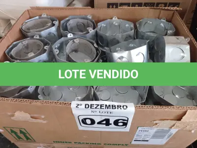 LOTE 046 - 01 LOTE COM VÁRIAS CAIXAS DE PASSAGEM DE TETO. (NO ESTADO) ATENÇÃO! FAZER A VISITAÇÃO ANTES DE ARREMATAR, NÃO SABEMOS SE FUNCIONA. LEILÃO NÃO TEM GARANTIA E NEM DEVOLUÇÃO, SUJEITO A POSSÍVEIS AVARIAS VISÍVEIS/OCULTAS E/OU AUSÊNCIA DE COMPONENTES.