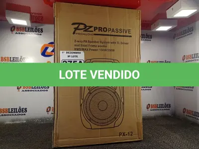 LOTE 275 - 01 CAIXA DE SOM PASSIVA PRO ÁUDIO PX-12.(NOVA) (NO ESTADO) ATENÇÃO! FAZER A VISITAÇÃO ANTES DE ARREMATAR, NÃO SABEMOS SE FUNCIONA. LEILÃO NÃO TEM GARANTIA E NEM DEVOLUÇÃO, SUJEITO A POSSÍVEIS AVARIAS VISÍVEIS/OCULTAS E/OU AUSÊNCIA DE COMPONENTES.