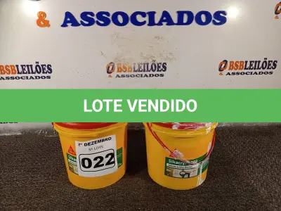 LOTE 022 - 02 BALDES DE SIKACRYL 203, SELANTE ACRÍLICO FLEXÍVEL 5KG. (NO ESTADO) ATENÇÃO! FAZER A VISITAÇÃO ANTES DE ARREMATAR, NÃO SABEMOS SE FUNCIONA. LEILÃO NÃO TEM GARANTIA E NEM DEVOLUÇÃO, SUJEITO A POSSÍVEIS AVARIAS VISÍVEIS/OCULTAS E/OU AUSÊNCIA DE COMPONENTES.