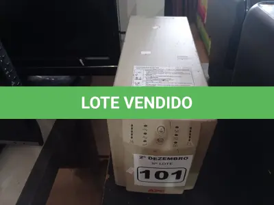 LOTE 101 - 01 NOBREAK APC 700VA. (NO ESTADO) ATENÇÃO! FAZER A VISITAÇÃO ANTES DE ARREMATAR, NÃO SABEMOS SE FUNCIONA. LEILÃO NÃO TEM GARANTIA E NEM DEVOLUÇÃO, SUJEITO A POSSÍVEIS AVARIAS VISÍVEIS/OCULTAS E/OU AUSÊNCIA DE COMPONENTES.
