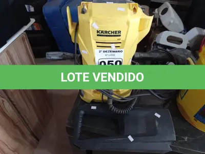 LOTE 050 - 01 LAVADORA DE ALTA PRESSÃO MARCA KARCHER MODELO K2 220V. (NO ESTADO) ATENÇÃO! FAZER A VISITAÇÃO ANTES DE ARREMATAR, NÃO SABEMOS SE FUNCIONA. LEILÃO NÃO TEM GARANTIA E NEM DEVOLUÇÃO, SUJEITO A POSSÍVEIS AVARIAS VISÍVEIS/OCULTAS E/OU AUSÊNCIA DE COMPONENTES.