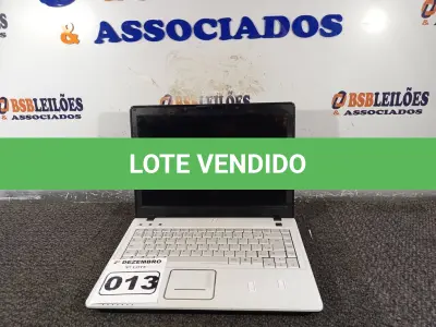 LOTE 013 - 01 NOTEBOOK. (NO ESTADO) ATENÇÃO! FAZER A VISITAÇÃO ANTES DE ARREMATAR, NÃO SABEMOS SE FUNCIONA. LEILÃO NÃO TEM GARANTIA E NEM DEVOLUÇÃO, SUJEITO A POSSÍVEIS AVARIAS VISÍVEIS/OCULTAS E/OU AUSÊNCIA DE COMPONENTES.