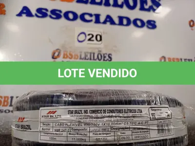LOTE 020 - 01 ROLO DE CABO FLEXÍVEL 100M 1X10MM COR PRETA STAR BRAZIL COM SELO INMETRO. (NOVO). (NO ESTADO, NÃO SABEMOS SE FUNCIONA. LEILÃO NÃO TEM GARANTIA E NEM DEVOLUÇÃO).