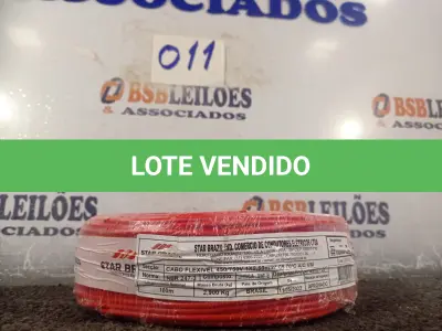 LOTE 011 - 01 ROLO DE CABO FLEXÍVEL 100M 1X2,5MM COR VERMELHO STAR BRAZIL COM SELO INMETRO. (NOVO). (NO ESTADO, NÃO SABEMOS SE FUNCIONA. LEILÃO NÃO TEM GARANTIA E NEM DEVOLUÇÃO).