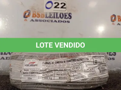 LOTE 022 - 01 ROLO DE CABO FLEXÍVEL 100M 1X2,5MM COR CINZA STAR BRAZIL COM SELO INMETRO. (NOVO). (NO ESTADO, NÃO SABEMOS SE FUNCIONA. LEILÃO NÃO TEM GARANTIA E NEM DEVOLUÇÃO).