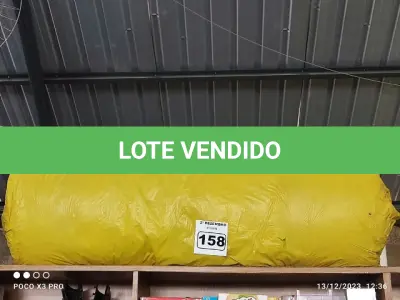 LOTE 158 - 01 ROLO DE LÃ DE VIDRO. (NO ESTADO) ATENÇÃO! FAZER A VISITAÇÃO ANTES DE ARREMATAR, NÃO SABEMOS SE FUNCIONA. LEILÃO NÃO TEM GARANTIA E NEM DEVOLUÇÃO, SUJEITO A POSSÍVEIS AVARIAS VISÍVEIS/OCULTAS E/OU AUSÊNCIA DE COMPONENTES.