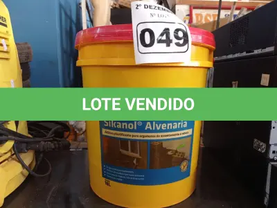 LOTE 049 - 01 BALDE DE SIKANOL ALVENARIA, ADITIVO PLASTIFICANTE PARA ARGAMASSA DE ASSENTAMENTO E REBOCO 18L. (NO ESTADO) ATENÇÃO! FAZER A VISITAÇÃO ANTES DE ARREMATAR, NÃO SABEMOS SE FUNCIONA. LEILÃO NÃO TEM GARANTIA E NEM DEVOLUÇÃO, SUJEITO A POSSÍVEIS AVARIAS VISÍVEIS/OCULTAS E/OU AUSÊNCIA DE COMPONENTES.
