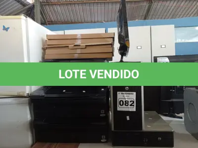 LOTE 082 - 05 IMPRESSORAS, 02 CPU’S, 03 MONITORES E 05 TECLADOS MARCAS E MODELOS DIVERSOS. (NO ESTADO) ATENÇÃO! FAZER A VISITAÇÃO ANTES DE ARREMATAR, NÃO SABEMOS SE FUNCIONA. LEILÃO NÃO TEM GARANTIA E NEM DEVOLUÇÃO, SUJEITO A POSSÍVEIS AVARIAS VISÍVEIS/OCULTAS E/OU AUSÊNCIA DE COMPONENTES.