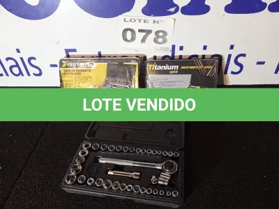 LOTE 078 - 03 – JOGOS DE FERRAMENTAS DIVERSAS (NO ESTADO, NÃO SABEMOS SE FUNCIONA. LEILÃO NÃO TEM GARANTIA E NEM DEVOLUÇÃO, SUJEITO A POSSÍVEIS AVARIAS VISÍVEIS/OCULTAS E/OU AUSÊNCIA DE COMPONENTES)