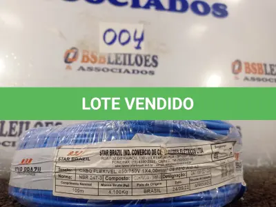 LOTE 004 - 01 ROLO DE CABO FLEXÍVEL 100M 1X4MM COR AZUL STAR BRAZIL COM SELO INMETRO. (NOVO). (NO ESTADO, NÃO SABEMOS SE FUNCIONA. LEILÃO NÃO TEM GARANTIA E NEM DEVOLUÇÃO).