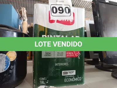 LOTE 090 - 01 LATA DE TINTA IQUINE PINTALAR INTERIORES 18L FOSCO AVELUDADO BRANCO NEVE. (NO ESTADO) ATENÇÃO! FAZER A VISITAÇÃO ANTES DE ARREMATAR, NÃO SABEMOS SE FUNCIONA. LEILÃO NÃO TEM GARANTIA E NEM DEVOLUÇÃO, SUJEITO A POSSÍVEIS AVARIAS VISÍVEIS/OCULTAS E/OU AUSÊNCIA DE COMPONENTES.