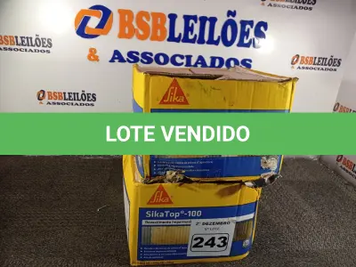 LOTE 243 - 02 CAIXAS DE SIKA TOP-100, REVESTIMENTO IMPERMEABILIZANTE SEMI-FLEXIVEL 18KG. (NO ESTADO) ATENÇÃO! FAZER A VISITAÇÃO ANTES DE ARREMATAR, NÃO SABEMOS SE FUNCIONA. LEILÃO NÃO TEM GARANTIA E NEM DEVOLUÇÃO, SUJEITO A POSSÍVEIS AVARIAS VISÍVEIS/OCULTAS E/OU AUSÊNCIA DE COMPONENTES.