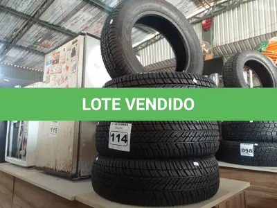 LOTE 114 - 04 PNEUS REMOLD 175/65/14. (NO ESTADO) ATENÇÃO! FAZER A VISITAÇÃO ANTES DE ARREMATAR, NÃO SABEMOS SE FUNCIONA. LEILÃO NÃO TEM GARANTIA E NEM DEVOLUÇÃO, SUJEITO A POSSÍVEIS AVARIAS VISÍVEIS/OCULTAS E/OU AUSÊNCIA DE COMPONENTES.