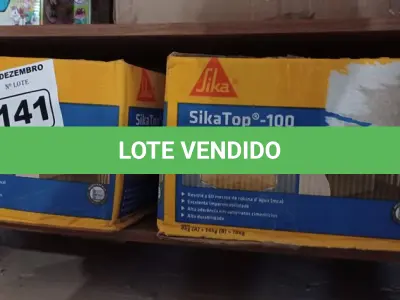 LOTE 141 - 02 CAIXAS DE SIKA TOP-100, REVESTIMENTO IMPERMEABILIZANTE SEMI-FLEXIVEL 18KG. (NO ESTADO) ATENÇÃO! FAZER A VISITAÇÃO ANTES DE ARREMATAR, NÃO SABEMOS SE FUNCIONA. LEILÃO NÃO TEM GARANTIA E NEM DEVOLUÇÃO, SUJEITO A POSSÍVEIS AVARIAS VISÍVEIS/OCULTAS E/OU AUSÊNCIA DE COMPONENTES.