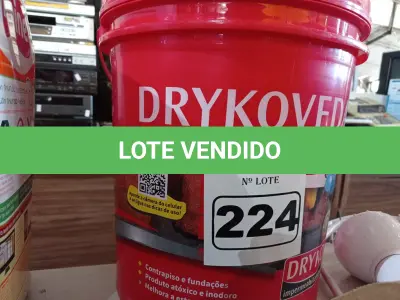 LOTE 224 - 01 BALDE DE DRYKOVEDA, ADITIVO IMPERMEABILIZANTE PARA ARGAMASSA E CONCRETO 18L. (NO ESTADO) ATENÇÃO! FAZER A VISITAÇÃO ANTES DE ARREMATAR, NÃO SABEMOS SE FUNCIONA. LEILÃO NÃO TEM GARANTIA E NEM DEVOLUÇÃO, SUJEITO A POSSÍVEIS AVARIAS VISÍVEIS/OCULTAS E/OU AUSÊNCIA DE COMPONENTES.