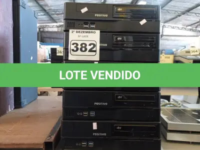LOTE 382 - 05 CPU’S MARCAS POSITIVO. (NO ESTADO) ATENÇÃO! FAZER A VISITAÇÃO ANTES DE ARREMATAR, NÃO SABEMOS SE FUNCIONA. LEILÃO NÃO TEM GARANTIA E NEM DEVOLUÇÃO, SUJEITO A POSSÍVEIS AVARIAS VISÍVEIS/OCULTAS E/OU AUSÊNCIA DE COMPONENTES.