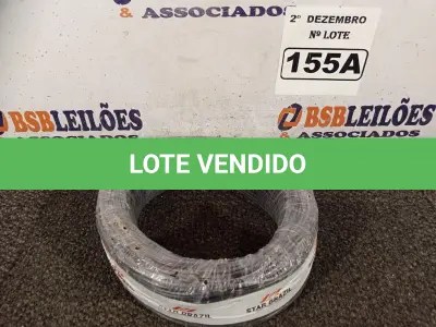 LOTE 155 - 01 ROLO DE CABO FLEXÍVEL 100M 1X2,5MM NA COR PRETA (NOVO). (NO ESTADO) ATENÇÃO! FAZER A VISITAÇÃO ANTES DE ARREMATAR, NÃO SABEMOS SE FUNCIONA. LEILÃO NÃO TEM GARANTIA E NEM DEVOLUÇÃO, SUJEITO A POSSÍVEIS AVARIAS VISÍVEIS/OCULTAS E/OU AUSÊNCIA DE COMPONENTES.