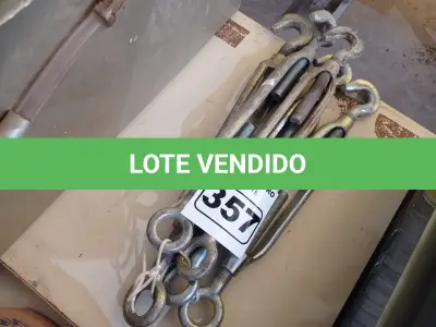 LOTE 357 - 05 ESTICADORES PARA CABO DE AÇO. (NO ESTADO) ATENÇÃO! FAZER A VISITAÇÃO ANTES DE ARREMATAR, NÃO SABEMOS SE FUNCIONA. LEILÃO NÃO TEM GARANTIA E NEM DEVOLUÇÃO, SUJEITO A POSSÍVEIS AVARIAS VISÍVEIS/OCULTAS E/OU AUSÊNCIA DE COMPONENTES.