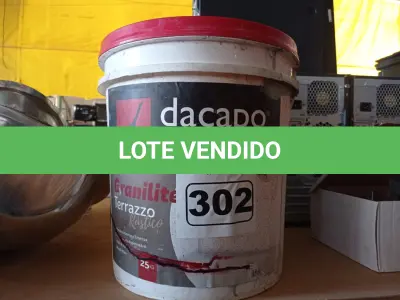 LOTE 302 - 01 BALDE DE CIMENTO QUEIMADO DACAPÓ 25KG. (NO ESTADO) ATENÇÃO! FAZER A VISITAÇÃO ANTES DE ARREMATAR, NÃO SABEMOS SE FUNCIONA. LEILÃO NÃO TEM GARANTIA E NEM DEVOLUÇÃO, SUJEITO A POSSÍVEIS AVARIAS VISÍVEIS/OCULTAS E/OU AUSÊNCIA DE COMPONENTES.
