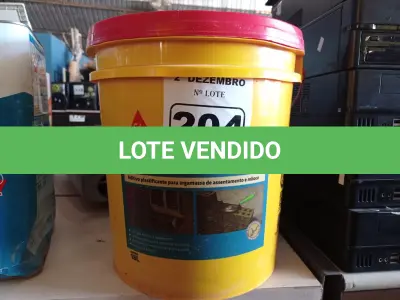 LOTE 204 - 01 BALDE DE SIKANOL ALVENARIA, ADITIVO PLASTIFICANTE PARA ARGAMASSA DE ASSENTAMENTO E REBOCO 18L. (NO ESTADO) ATENÇÃO! FAZER A VISITAÇÃO ANTES DE ARREMATAR, NÃO SABEMOS SE FUNCIONA. LEILÃO NÃO TEM GARANTIA E NEM DEVOLUÇÃO, SUJEITO A POSSÍVEIS AVARIAS VISÍVEIS/OCULTAS E/OU AUSÊNCIA DE COMPONENTES.