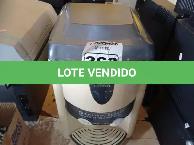 LOTE 363 - 01 PURIFICADOR DE ÁGUA MARCA LATINA REFRIGERAÇÃO ELETRÔNICA. (NO ESTADO) ATENÇÃO! FAZER A VISITAÇÃO ANTES DE ARREMATAR, NÃO SABEMOS SE FUNCIONA. LEILÃO NÃO TEM GARANTIA E NEM DEVOLUÇÃO, SUJEITO A POSSÍVEIS AVARIAS VISÍVEIS/OCULTAS E/OU AUSÊNCIA DE COMPONENTES.