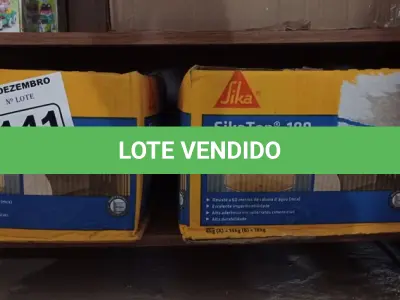LOTE 141 - 02 CAIXAS DE SIKA TOP-100, REVESTIMENTO IMPERMEABILIZANTE SEMI-FLEXIVEL 18KG. (NO ESTADO) ATENÇÃO! FAZER A VISITAÇÃO ANTES DE ARREMATAR, NÃO SABEMOS SE FUNCIONA. LEILÃO NÃO TEM GARANTIA E NEM DEVOLUÇÃO, SUJEITO A POSSÍVEIS AVARIAS VISÍVEIS/OCULTAS E/OU AUSÊNCIA DE COMPONENTES.