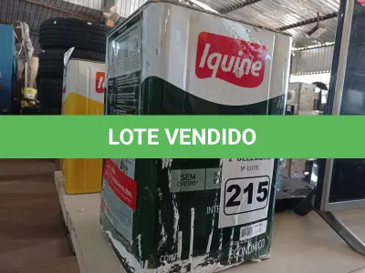 LOTE 215 - 01 LATA DE TINTA IQUINE PINTALAR INTERIORES 18L FOSCO AVELUDADO BRANCO NEVE. (NO ESTADO) ATENÇÃO! FAZER A VISITAÇÃO ANTES DE ARREMATAR, NÃO SABEMOS SE FUNCIONA. LEILÃO NÃO TEM GARANTIA E NEM DEVOLUÇÃO, SUJEITO A POSSÍVEIS AVARIAS VISÍVEIS/OCULTAS E/OU AUSÊNCIA DE COMPONENTES.