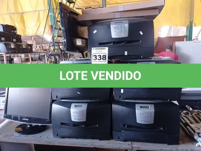 LOTE 338 - 05 IMPRESSORAS LEXMARK E342N, 02 TECLADOS PARA PC E 03 MONITORES MARCAS E MODELOS DIVERSOS. (NO ESTADO) ATENÇÃO! FAZER A VISITAÇÃO ANTES DE ARREMATAR, NÃO SABEMOS SE FUNCIONA. LEILÃO NÃO TEM GARANTIA E NEM DEVOLUÇÃO, SUJEITO A POSSÍVEIS AVARIAS VISÍVEIS/OCULTAS E/OU AUSÊNCIA DE COMPONENTES.