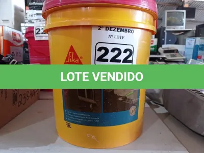 LOTE 222 - 01 BALDE DE SIKANOL ALVENARIA, ADITIVO PLASTIFICANTE PARA ARGAMASSA DE ASSENTAMENTO E REBOCO 18L. (NO ESTADO) ATENÇÃO! FAZER A VISITAÇÃO ANTES DE ARREMATAR, NÃO SABEMOS SE FUNCIONA. LEILÃO NÃO TEM GARANTIA E NEM DEVOLUÇÃO, SUJEITO A POSSÍVEIS AVARIAS VISÍVEIS/OCULTAS E/OU AUSÊNCIA DE COMPONENTES.