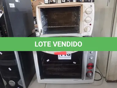 LOTE 116 - 02 FORNOS ELÉTRICOS MARCAS E MODELOS DIVERSOS. (NO ESTADO) ATENÇÃO! FAZER A VISITAÇÃO ANTES DE ARREMATAR, NÃO SABEMOS SE FUNCIONA. LEILÃO NÃO TEM GARANTIA E NEM DEVOLUÇÃO, SUJEITO A POSSÍVEIS AVARIAS VISÍVEIS/OCULTAS E/OU AUSÊNCIA DE COMPONENTES.