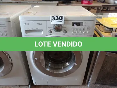 LOTE 330 - 01 LAVA SECA MARCA LG 8.5KG 220V. (NO ESTADO) ATENÇÃO! FAZER A VISITAÇÃO ANTES DE ARREMATAR, NÃO SABEMOS SE FUNCIONA. LEILÃO NÃO TEM GARANTIA E NEM DEVOLUÇÃO, SUJEITO A POSSÍVEIS AVARIAS VISÍVEIS/OCULTAS E/OU AUSÊNCIA DE COMPONENTES.