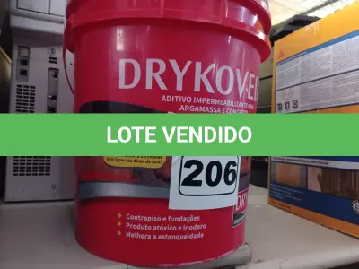 LOTE 206 - 01 BALDE DE DRYKOVEDA, ADITIVO IMPERMEABILIZANTE PARA ARGAMASSA E CONCRETO 18L. (NO ESTADO) ATENÇÃO! FAZER A VISITAÇÃO ANTES DE ARREMATAR, NÃO SABEMOS SE FUNCIONA. LEILÃO NÃO TEM GARANTIA E NEM DEVOLUÇÃO, SUJEITO A POSSÍVEIS AVARIAS VISÍVEIS/OCULTAS E/OU AUSÊNCIA DE COMPONENTES.