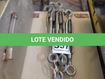 LOTE 357 - 05 ESTICADORES PARA CABO DE AÇO. (NO ESTADO) ATENÇÃO! FAZER A VISITAÇÃO ANTES DE ARREMATAR, NÃO SABEMOS SE FUNCIONA. LEILÃO NÃO TEM GARANTIA E NEM DEVOLUÇÃO, SUJEITO A POSSÍVEIS AVARIAS VISÍVEIS/OCULTAS E/OU AUSÊNCIA DE COMPONENTES.