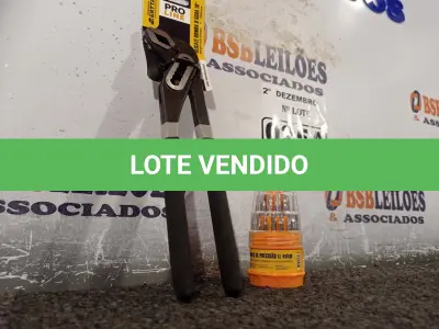 LOTE 025 - 01 ALICATE BOMBA D’AGUA 10” E 01 KIT DE CHAVES DE PRECISÃO. (NO ESTADO) ATENÇÃO! FAZER A VISITAÇÃO ANTES DE ARREMATAR, NÃO SABEMOS SE FUNCIONA. LEILÃO NÃO TEM GARANTIA E NEM DEVOLUÇÃO, SUJEITO A POSSÍVEIS AVARIAS VISÍVEIS/OCULTAS E/OU AUSÊNCIA DE COMPONENTES.