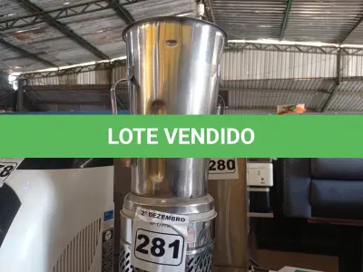 LOTE 281 - 01 LIQUIDIFICADOR INDUSTRIAL MARCA METVISA. (NO ESTADO) ATENÇÃO! FAZER A VISITAÇÃO ANTES DE ARREMATAR, NÃO SABEMOS SE FUNCIONA. LEILÃO NÃO TEM GARANTIA E NEM DEVOLUÇÃO, SUJEITO A POSSÍVEIS AVARIAS VISÍVEIS/OCULTAS E/OU AUSÊNCIA DE COMPONENTES.