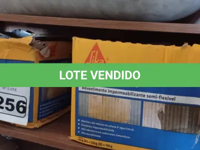 LOTE 256 - 02 CAIXAS DE SIKA TOP-100, REVESTIMENTO IMPERMEABILIZANTE SEMI-FLEXIVEL 18KG. (NO ESTADO) ATENÇÃO! FAZER A VISITAÇÃO ANTES DE ARREMATAR, NÃO SABEMOS SE FUNCIONA. LEILÃO NÃO TEM GARANTIA E NEM DEVOLUÇÃO, SUJEITO A POSSÍVEIS AVARIAS VISÍVEIS/OCULTAS E/OU AUSÊNCIA DE COMPONENTES.