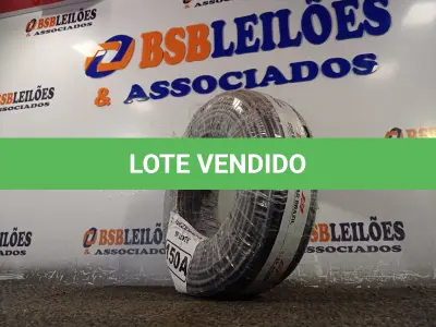 LOTE 150 - 01 ROLO DE CABO FLEXÍVEL 100M 1X10MM NA COR PRETA (NOVO). (NO ESTADO) ATENÇÃO! FAZER A VISITAÇÃO ANTES DE ARREMATAR, NÃO SABEMOS SE FUNCIONA. LEILÃO NÃO TEM GARANTIA E NEM DEVOLUÇÃO, SUJEITO A POSSÍVEIS AVARIAS VISÍVEIS/OCULTAS E/OU AUSÊNCIA DE COMPONENTES.