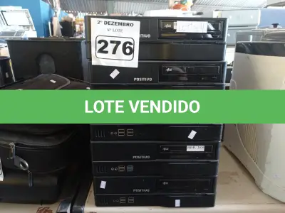 LOTE 276 - 05 CPU’S MARCAS POSITIVO. (NO ESTADO) ATENÇÃO! FAZER A VISITAÇÃO ANTES DE ARREMATAR, NÃO SABEMOS SE FUNCIONA. LEILÃO NÃO TEM GARANTIA E NEM DEVOLUÇÃO, SUJEITO A POSSÍVEIS AVARIAS VISÍVEIS/OCULTAS E/OU AUSÊNCIA DE COMPONENTES.