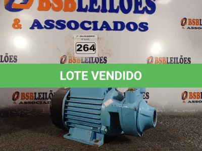LOTE 264 - 01 BOMBA D’AGUA PERIFÉRICA 220V 1VC.  (NO ESTADO) ATENÇÃO! FAZER A VISITAÇÃO ANTES DE ARREMATAR, NÃO SABEMOS SE FUNCIONA. LEILÃO NÃO TEM GARANTIA E NEM DEVOLUÇÃO, SUJEITO A POSSÍVEIS AVARIAS VISÍVEIS/OCULTAS E/OU AUSÊNCIA DE COMPONENTES.