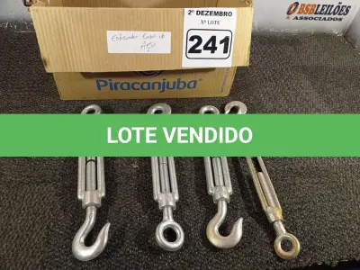 LOTE 241 - 01 LOTE COM VÁRIOS ESTICADORES PARA CABO DE AÇO. (NO ESTADO) ATENÇÃO! FAZER A VISITAÇÃO ANTES DE ARREMATAR, NÃO SABEMOS SE FUNCIONA. LEILÃO NÃO TEM GARANTIA E NEM DEVOLUÇÃO, SUJEITO A POSSÍVEIS AVARIAS VISÍVEIS/OCULTAS E/OU AUSÊNCIA DE COMPONENTES.