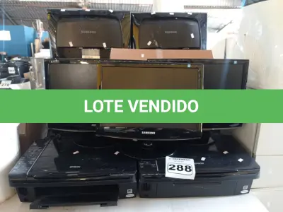 LOTE 288 - 06 IMPRESSORAS, 05 MONITORES E 05 TECLADOS PARA PC MARCAS E MODELOS DIVERSOS. (NO ESTADO) ATENÇÃO! FAZER A VISITAÇÃO ANTES DE ARREMATAR, NÃO SABEMOS SE FUNCIONA. LEILÃO NÃO TEM GARANTIA E NEM DEVOLUÇÃO, SUJEITO A POSSÍVEIS AVARIAS VISÍVEIS/OCULTAS E/OU AUSÊNCIA DE COMPONENTES.
