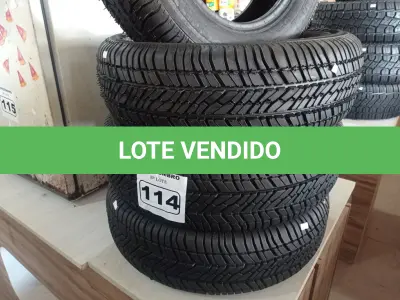 LOTE 114 - 04 PNEUS REMOLD 175/65/14. (NO ESTADO) ATENÇÃO! FAZER A VISITAÇÃO ANTES DE ARREMATAR, NÃO SABEMOS SE FUNCIONA. LEILÃO NÃO TEM GARANTIA E NEM DEVOLUÇÃO, SUJEITO A POSSÍVEIS AVARIAS VISÍVEIS/OCULTAS E/OU AUSÊNCIA DE COMPONENTES.