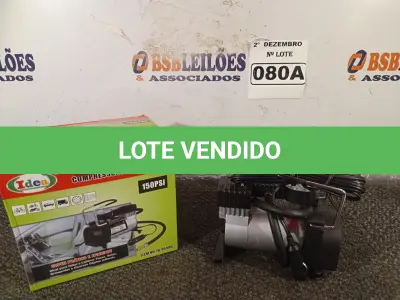 LOTE 080 - 01 COMPRESSOR DE AR PORTÁTIL 12V 150PSI. (NO ESTADO) ATENÇÃO! FAZER A VISITAÇÃO ANTES DE ARREMATAR, NÃO SABEMOS SE FUNCIONA. LEILÃO NÃO TEM GARANTIA E NEM DEVOLUÇÃO, SUJEITO A POSSÍVEIS AVARIAS VISÍVEIS/OCULTAS E/OU AUSÊNCIA DE COMPONENTES.