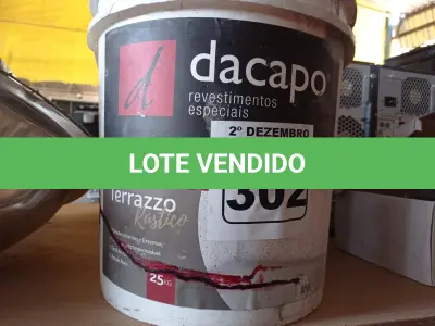 LOTE 302 - 01 BALDE DE CIMENTO QUEIMADO DACAPÓ 25KG. (NO ESTADO) ATENÇÃO! FAZER A VISITAÇÃO ANTES DE ARREMATAR, NÃO SABEMOS SE FUNCIONA. LEILÃO NÃO TEM GARANTIA E NEM DEVOLUÇÃO, SUJEITO A POSSÍVEIS AVARIAS VISÍVEIS/OCULTAS E/OU AUSÊNCIA DE COMPONENTES.
