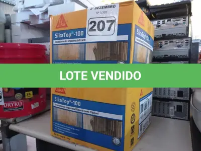 LOTE 207 - 02 CAIXAS DE SIKA TOP-100, REVESTIMENTO IMPERMEABILIZANTE SEMI-FLEXIVEL 18KG. (NO ESTADO) ATENÇÃO! FAZER A VISITAÇÃO ANTES DE ARREMATAR, NÃO SABEMOS SE FUNCIONA. LEILÃO NÃO TEM GARANTIA E NEM DEVOLUÇÃO, SUJEITO A POSSÍVEIS AVARIAS VISÍVEIS/OCULTAS E/OU AUSÊNCIA DE COMPONENTES.
